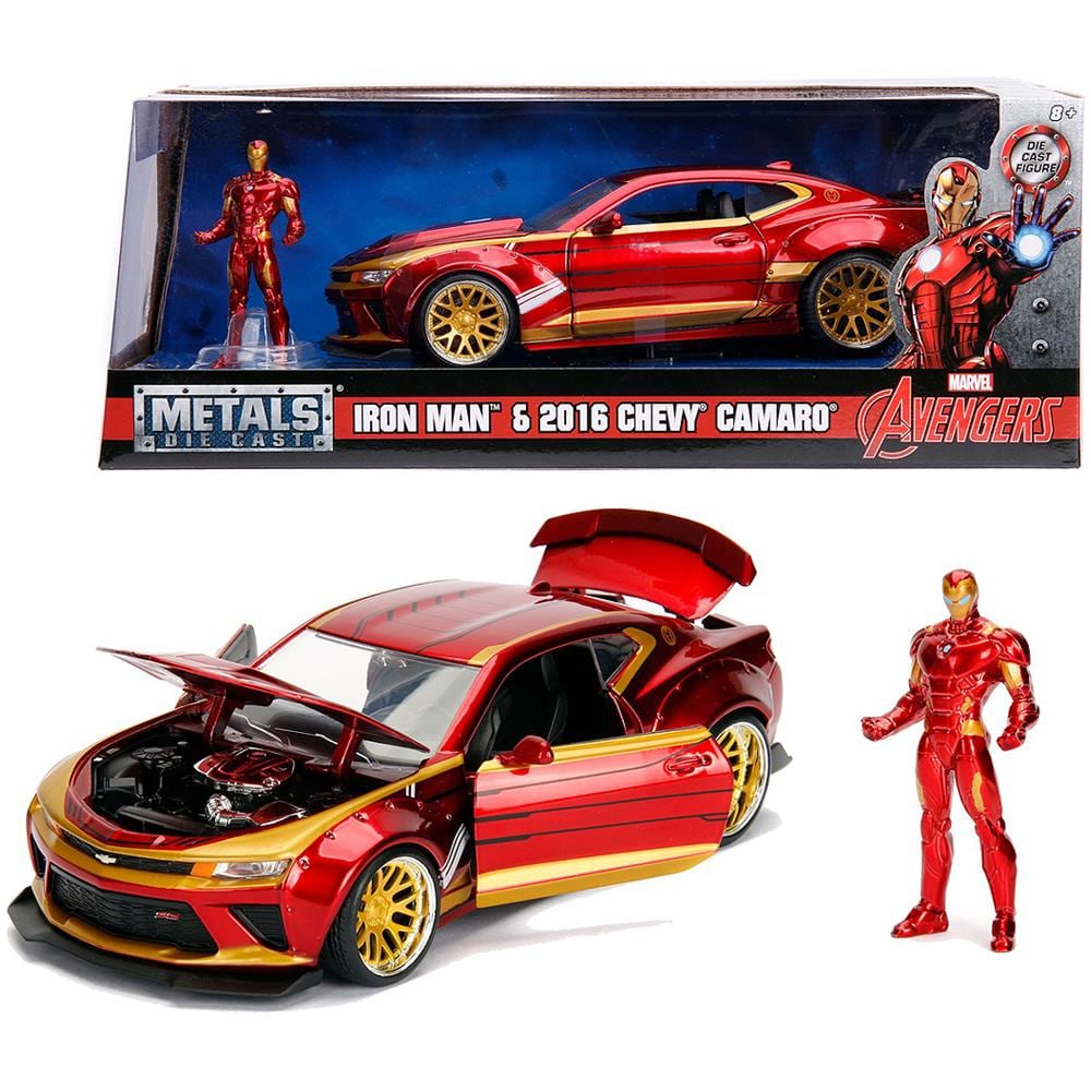 SBA253225003 Hollywood Rides - Marvel: Chevy Camaro SS del 2016 con Iron Man (Scala 1:24)  - Foto 1