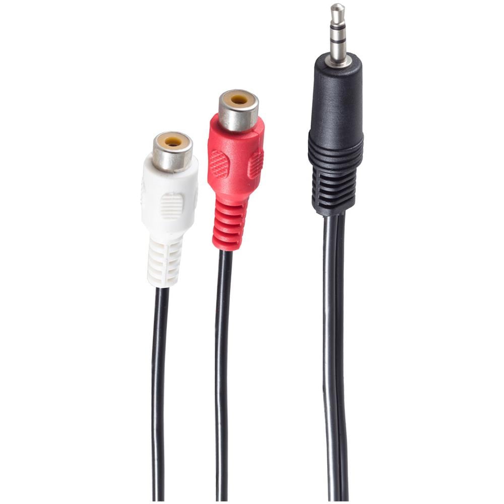 Basic-s Audiokabel, 2 X Cinchkupplung - 3,5 Mm Klinkenstecker, 0,2 M, Stereo, Im Polybeutel Mit (bs30771) - Foto 1