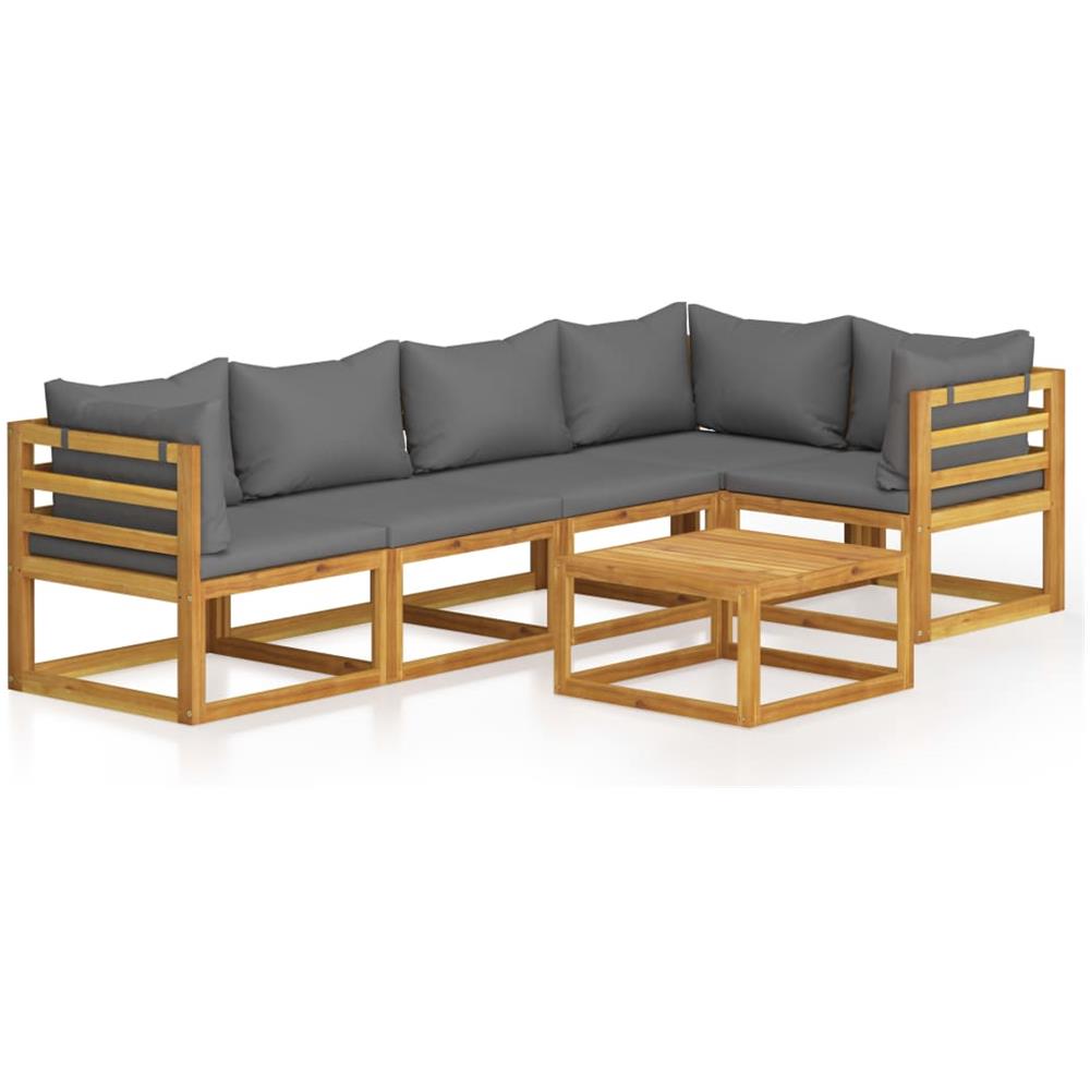 Set Divani da Giardino 6 pz con Cuscini in Massello di Acacia - Foto 1