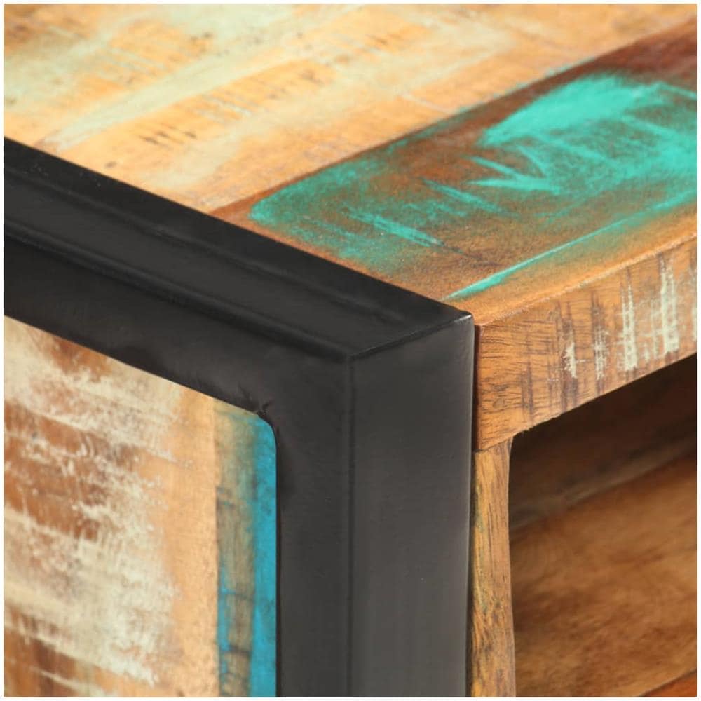 Comodino 40x35x55 cm in Legno Massello di Recupero - Foto 2