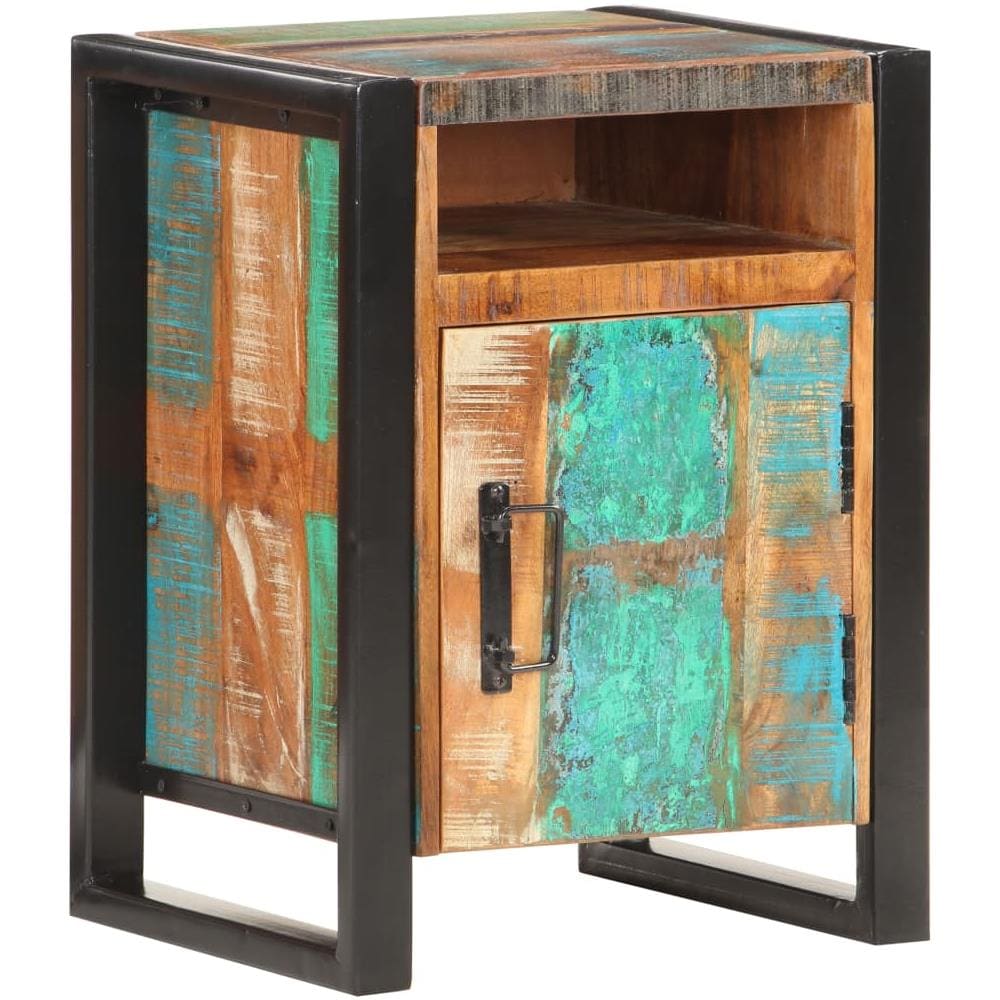 Comodino 40x35x55 cm in Legno Massello di Recupero - Foto 1