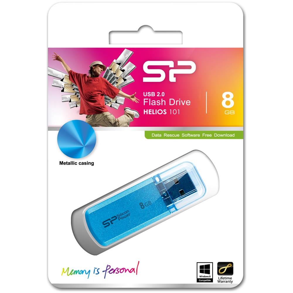 8GB Helios 101, USB 2.0, Type-A, 0 - 70 °C, -40 - 85 °C, Cuffia, Blu - Foto 2
