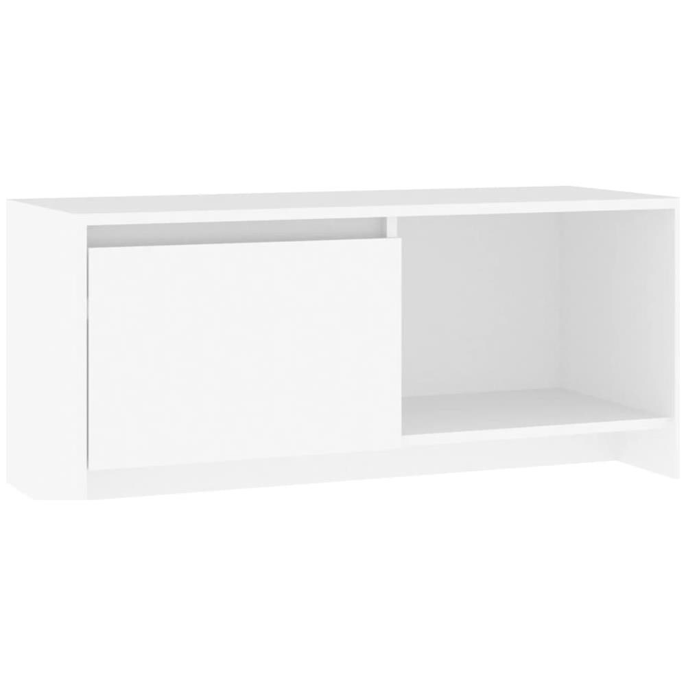 Mobile Porta TV Bianco 90x35x40 cm in Legno Multistrato - Foto 2