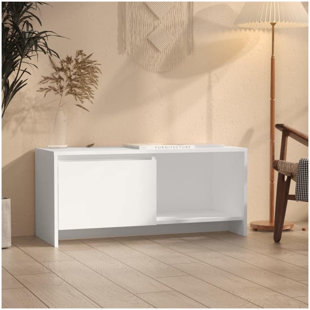 Mobile Porta TV Bianco 90x35x40 cm in Legno Multistrato - Foto 1