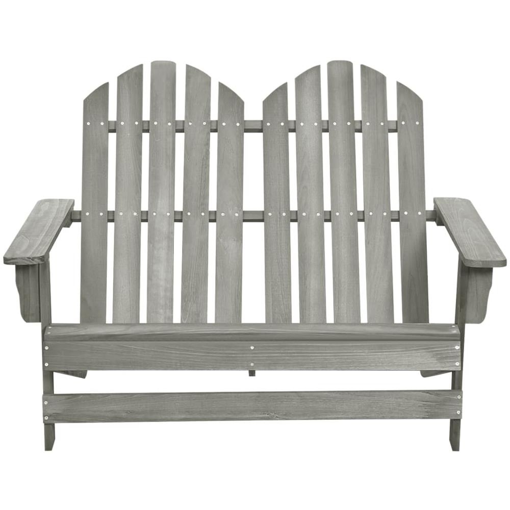 Sedia da Giardino Adirondack a 2 Posti in Legno di Abete Grigia - Foto 2