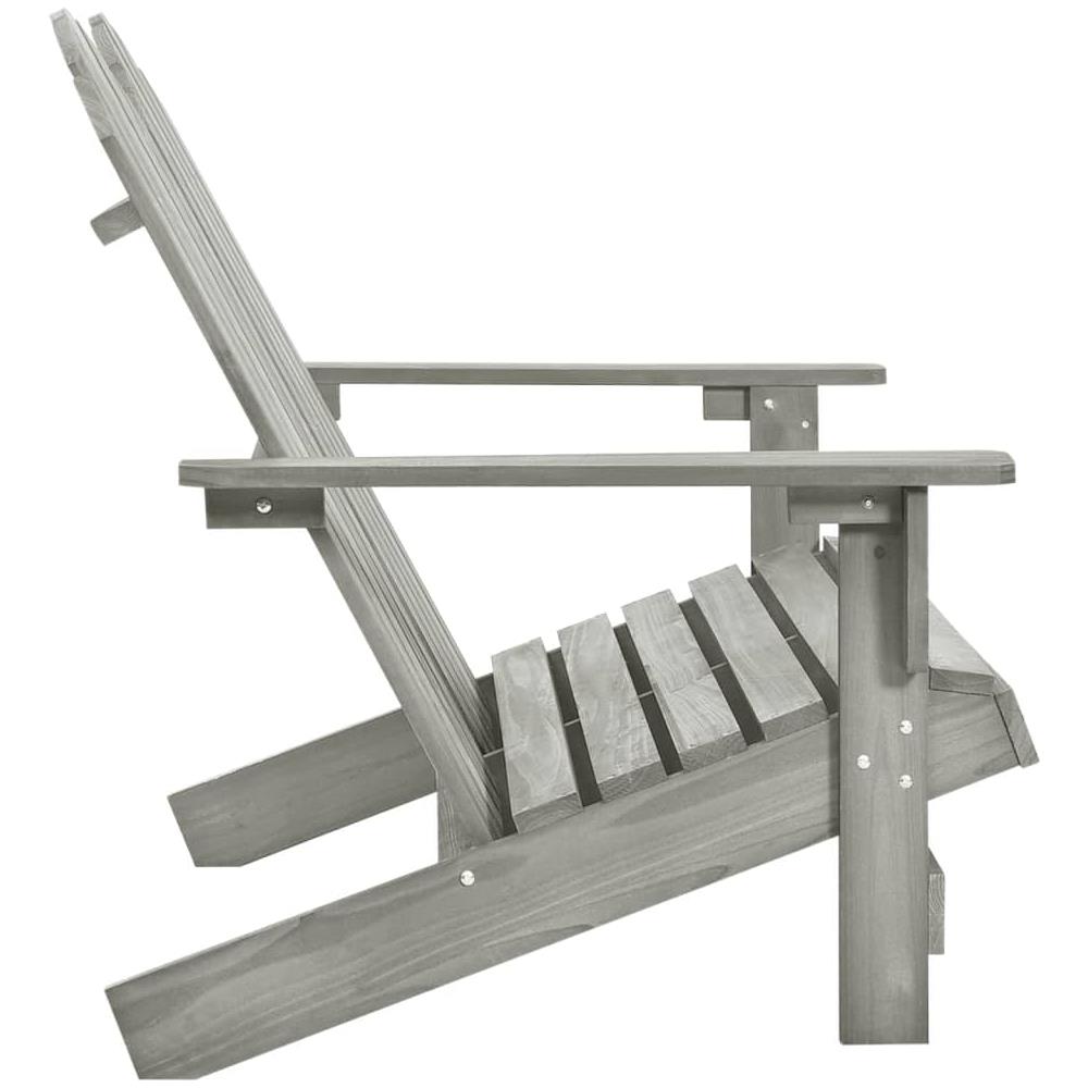 Sedia da Giardino Adirondack a 2 Posti in Legno di Abete Grigia - Foto 3