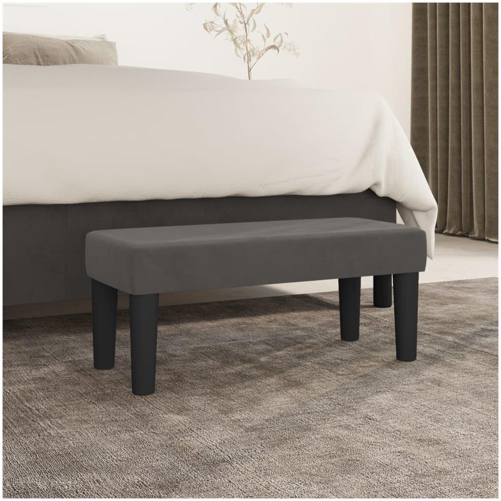 Panca Grigio Scuro 70x30x30 Cm In Velluto - Foto 1