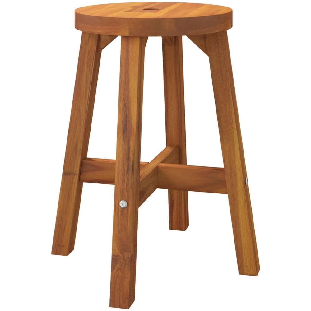 Sgabello Marrone 38x38x45 Cm Rotondo Legno Massello Di Acacia - Foto 2