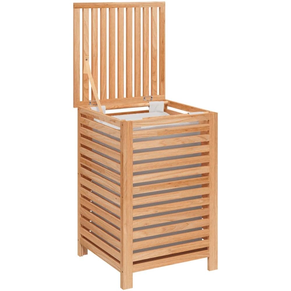 Cesto Del Bucato 45x45x65 Cm Legno Massello Di Noce - Foto 2