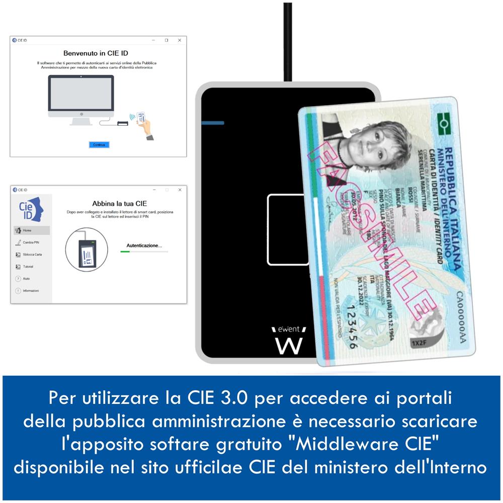 Lettore Nfc Di Smart Card / Cie 3.0 - Usb - Foto 6