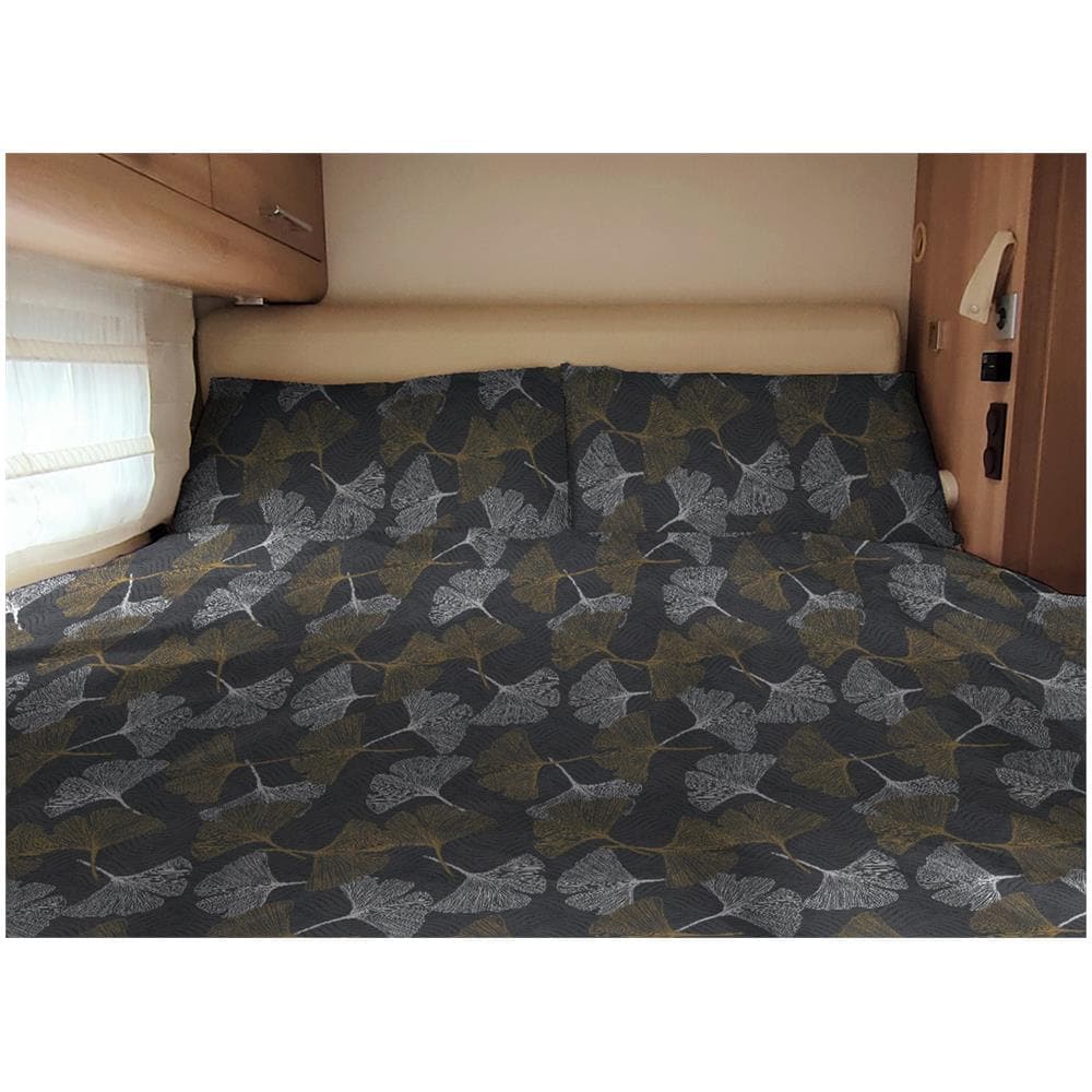 Completo Lenzuola Camper Roulotte 100% Cotone Personalizzabile Varie Fantasie Matrimoniale Ginko Giallo - Foto 1