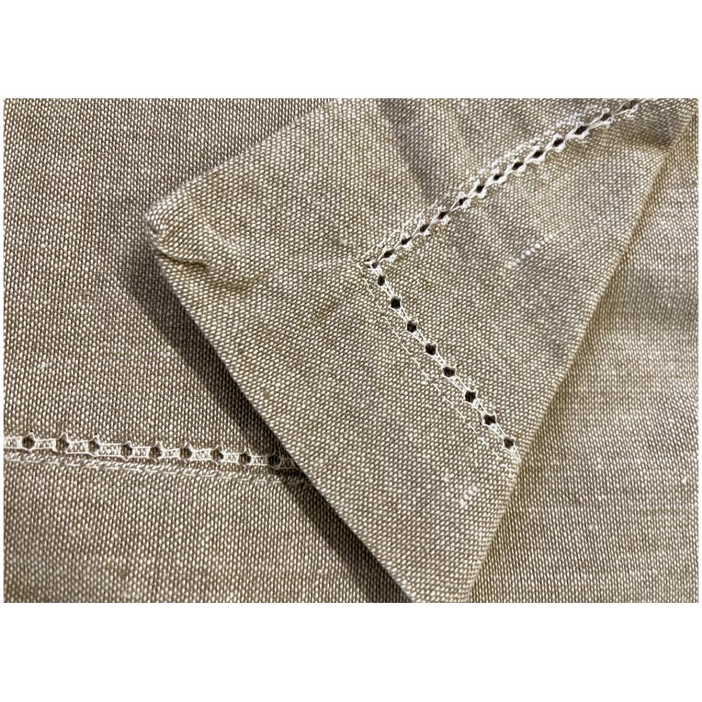 Tovaglia Cucina Soggiorno In Cotone Con Orlo A Giorno In Tinta Unita Vari Colori Ajour 140x300cm Tortora Melange - Foto 4