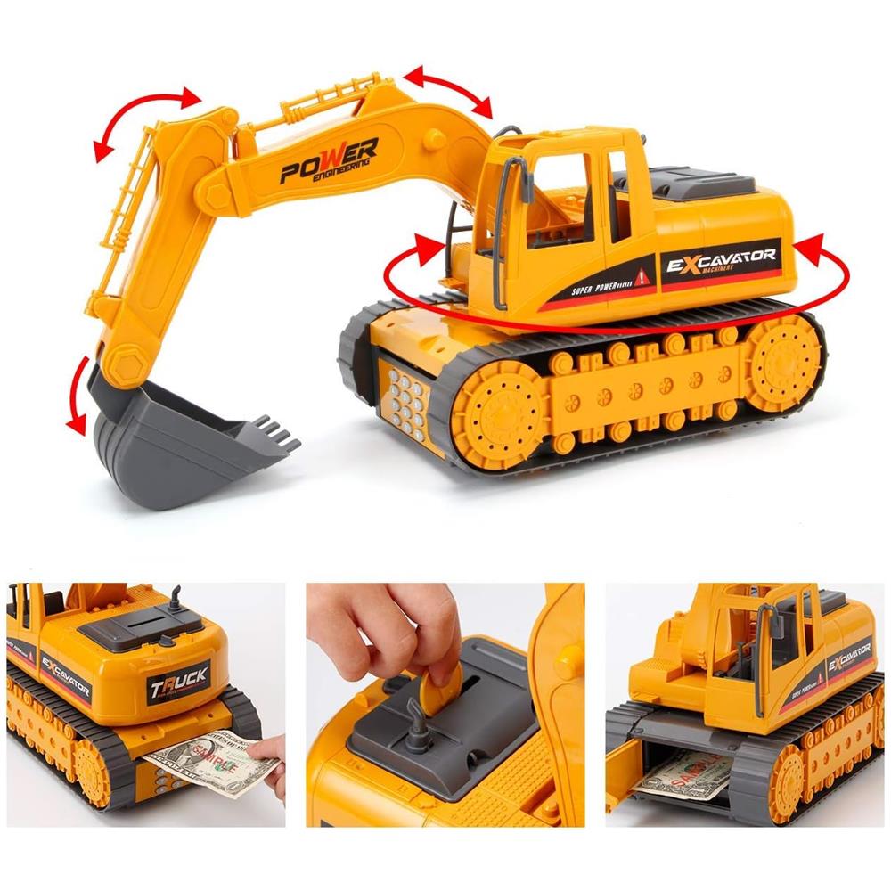 Salvadanaio per monete e banconote, regalo interattivo apertura auto vigili del fuoco - Foto 2