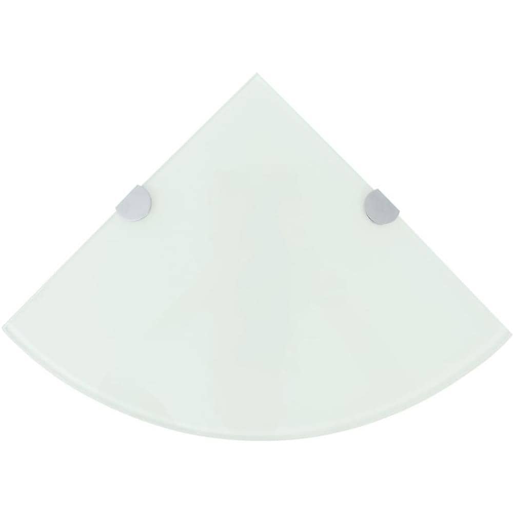 Scaffale Angolare Con Supporto In Cristallo Vetro Bianco 35x35 Cm - Foto 1