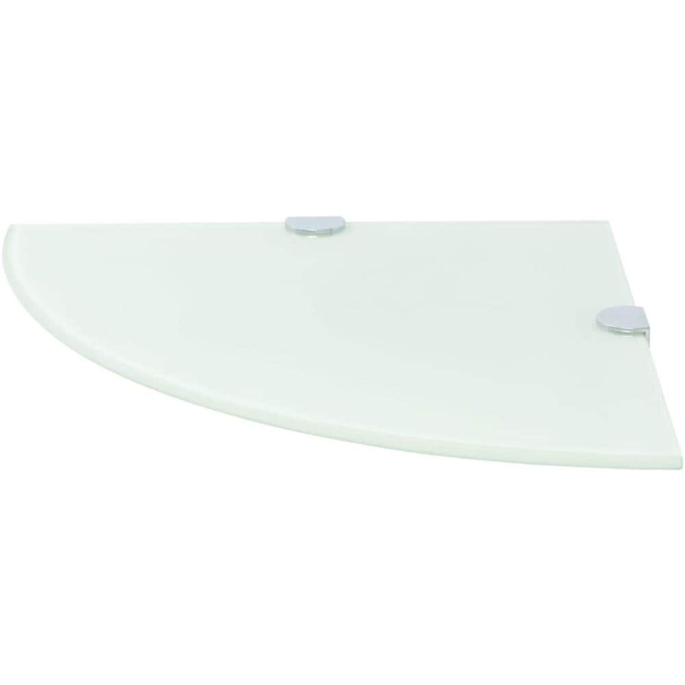 Scaffale Angolare Con Supporto In Cristallo Vetro Bianco 35x35 Cm - Foto 2