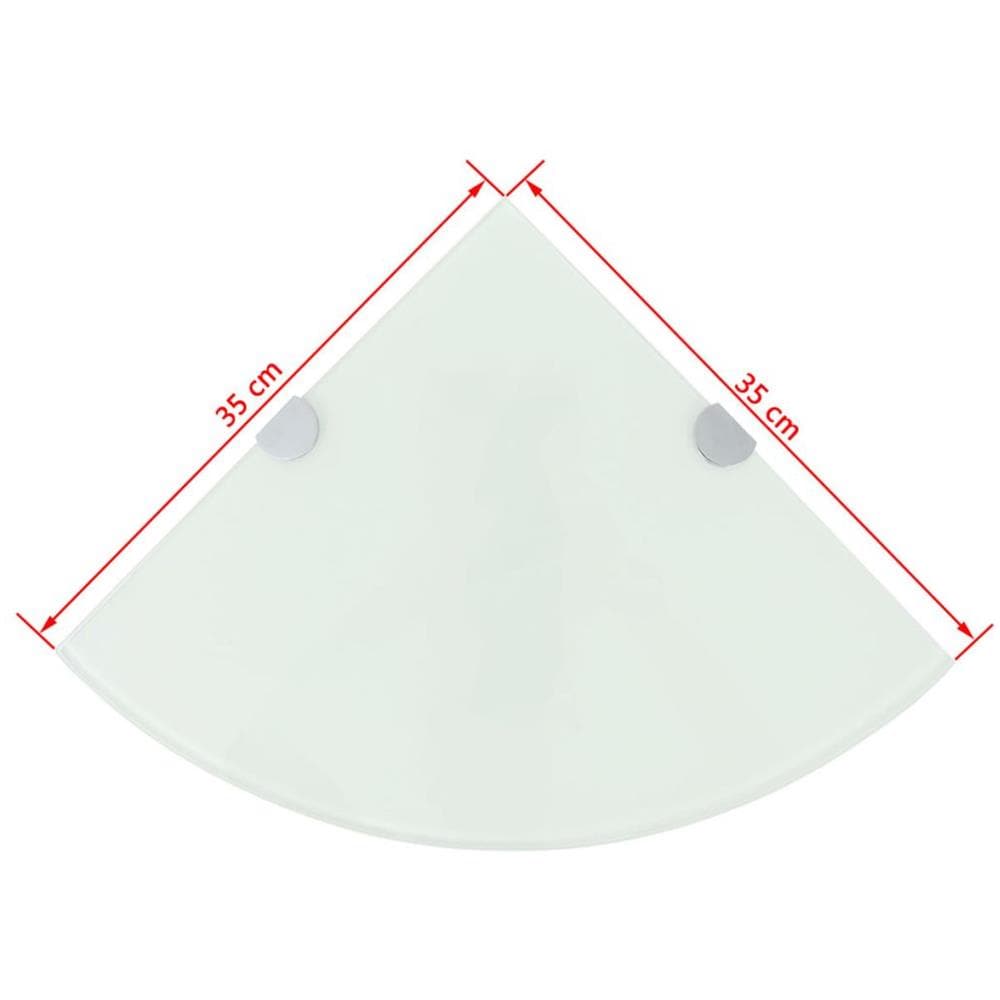 Scaffale Angolare Con Supporto In Cristallo Vetro Bianco 35x35 Cm - Foto 12
