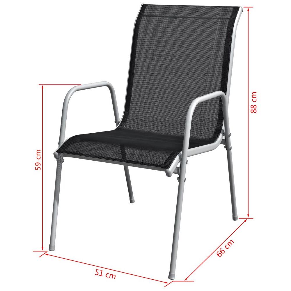 Set da Pranzo da Giardino 5 pz in Acciaio 80x71cm Nero e Grigio - Foto 12
