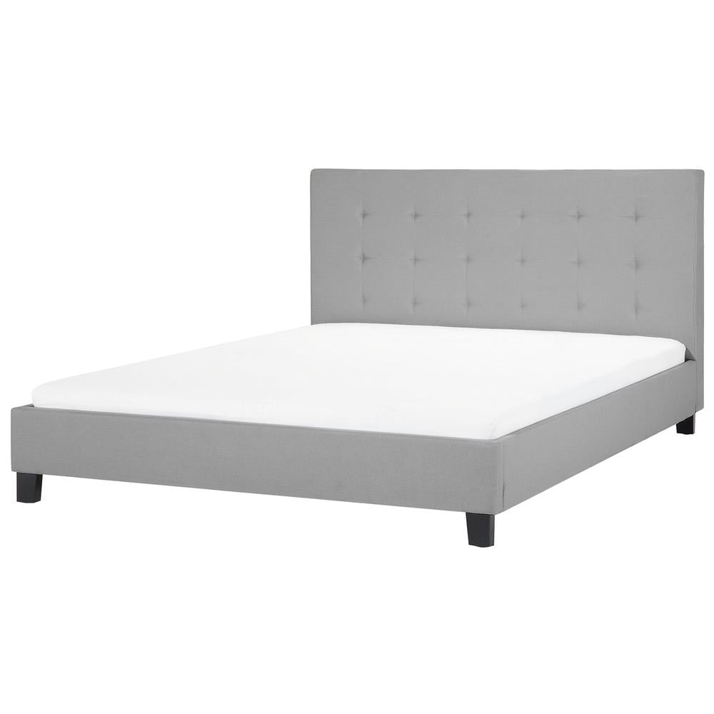 Letto In Tessuto Grigio Chiaro 160x200 Cm La Rochelle - Foto 1