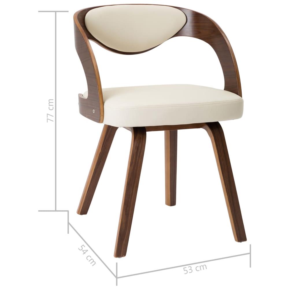 Sedie Da Pranzo 2 Pz Crema In Legno Piegato E Similpelle - Foto 7