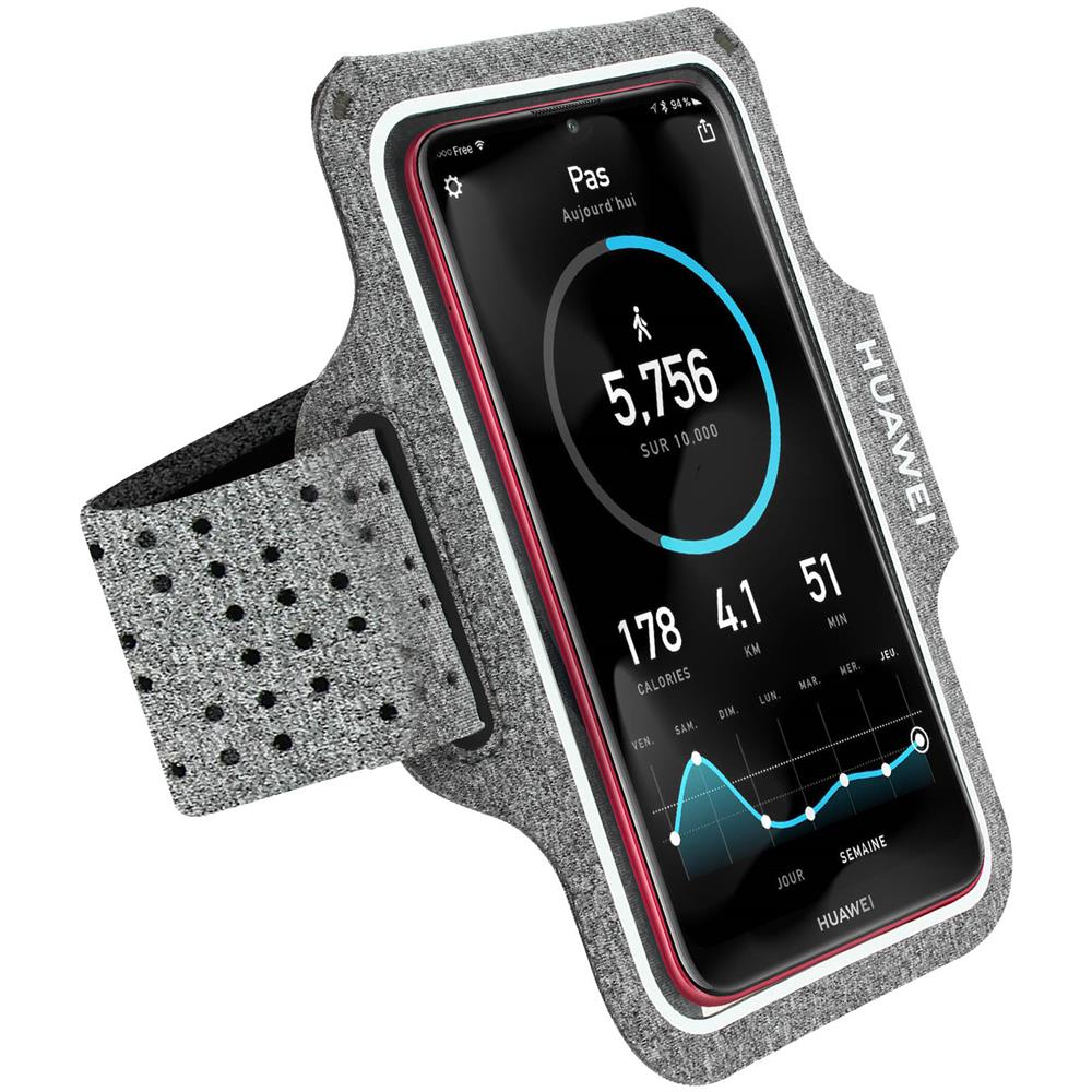 Fascia Sport Smartphone Tattile Tessuto Traspirante Grigio Mélange - Foto 2