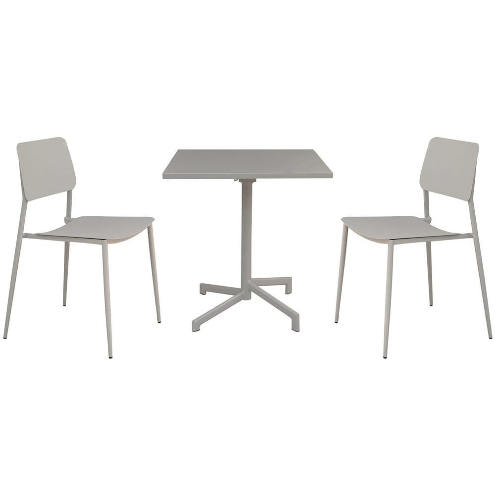 Opera - Set Tavolo In Metallo Cm 70 X 70 X 73 H Con 2 Sedie Viper - Foto 1