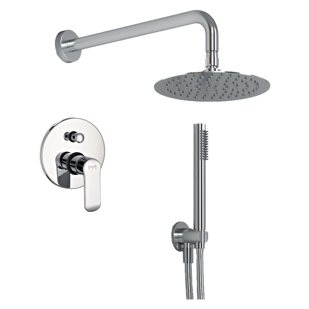 Ogomondo Kit Doccia Tondo 1 Completo Di Soffione Doccetta E Miscelatore Con Deviatore Slim - Foto 1