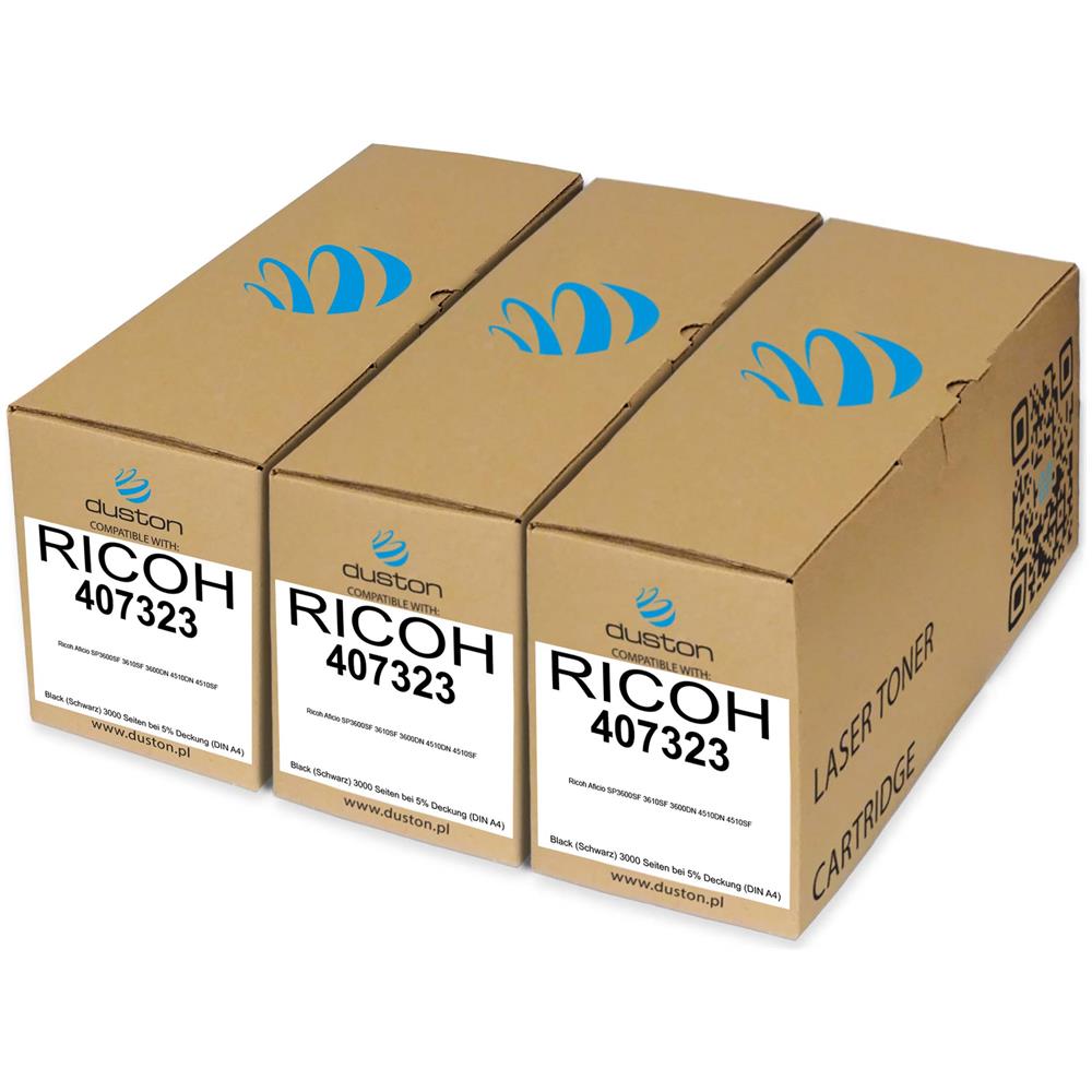 TONER COMPATIBILE - 3x 407323 Negro Compatible Con Ricoh Aficio Sp3600sf Sp3610sf Sp3600dn Sp4510dn Sp4510sf - Foto 1