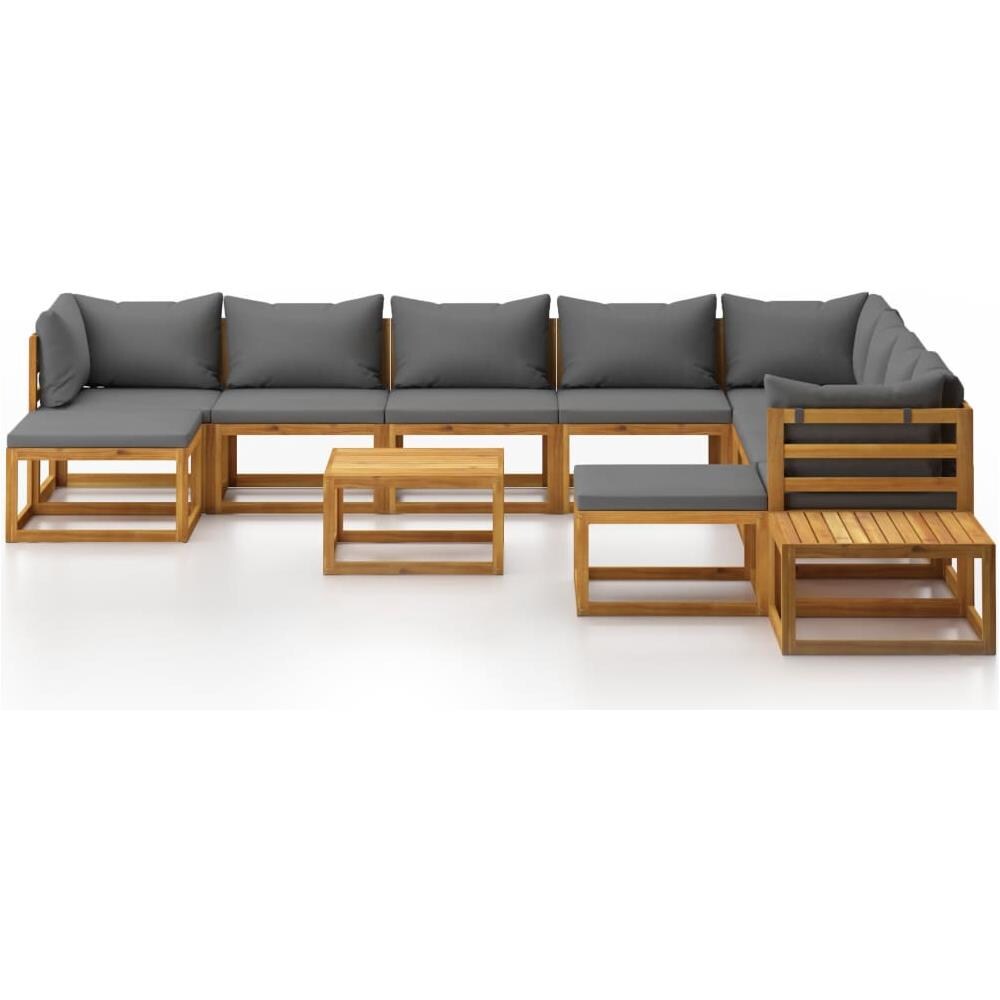 Set Divani da Giardino 12 pz con Cuscini in Massello di Acacia - Foto 2