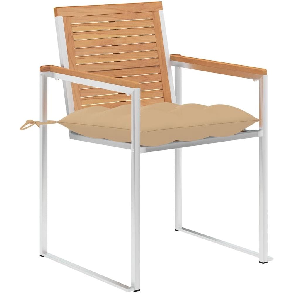 Sedie Da Giardino Con Cuscini 6 Pz In Legno Massello Di Teak - Foto 2