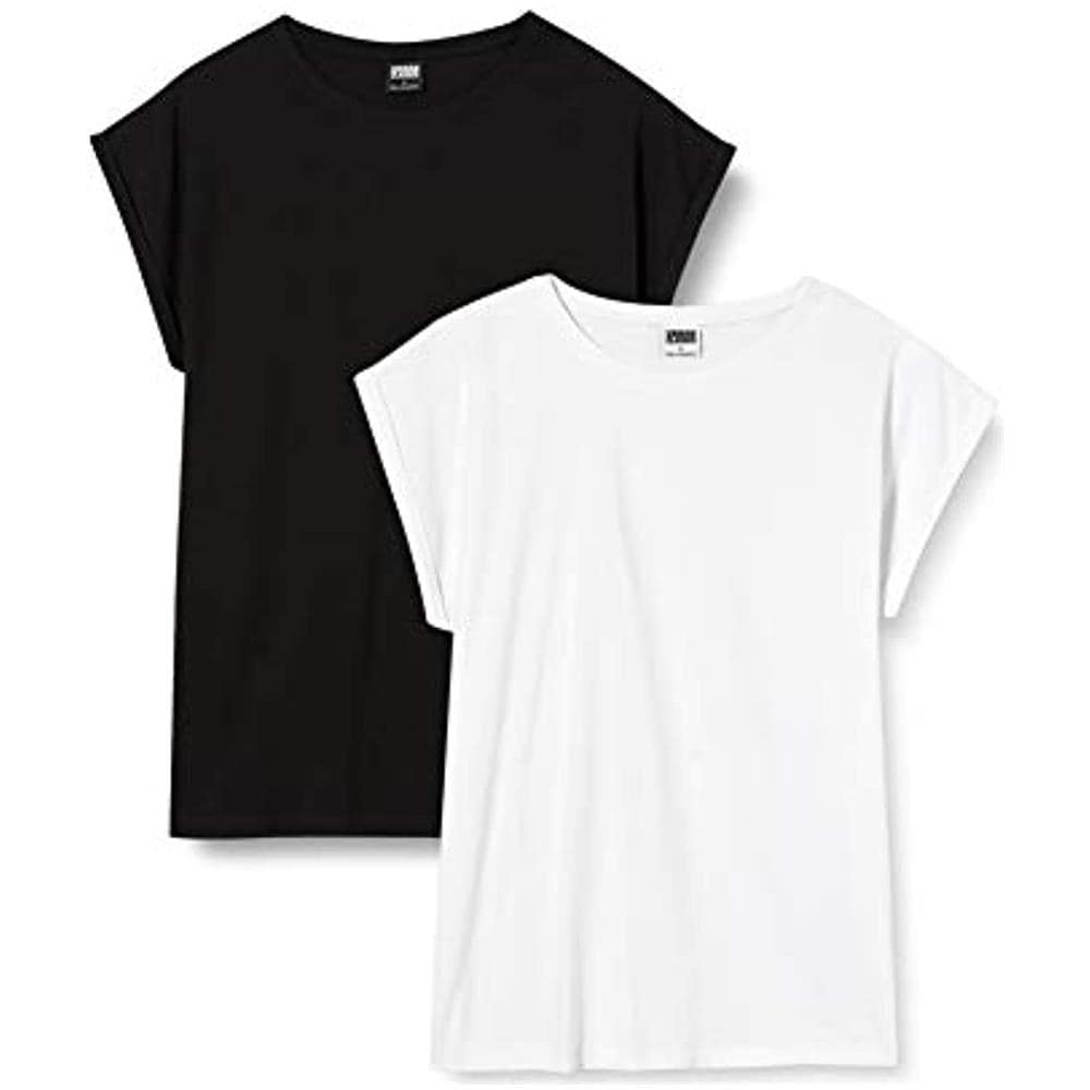 Ladies Extended Shoulder Tee 2-pack T-shirt, Black / white, 5xl Donna - Foto 1