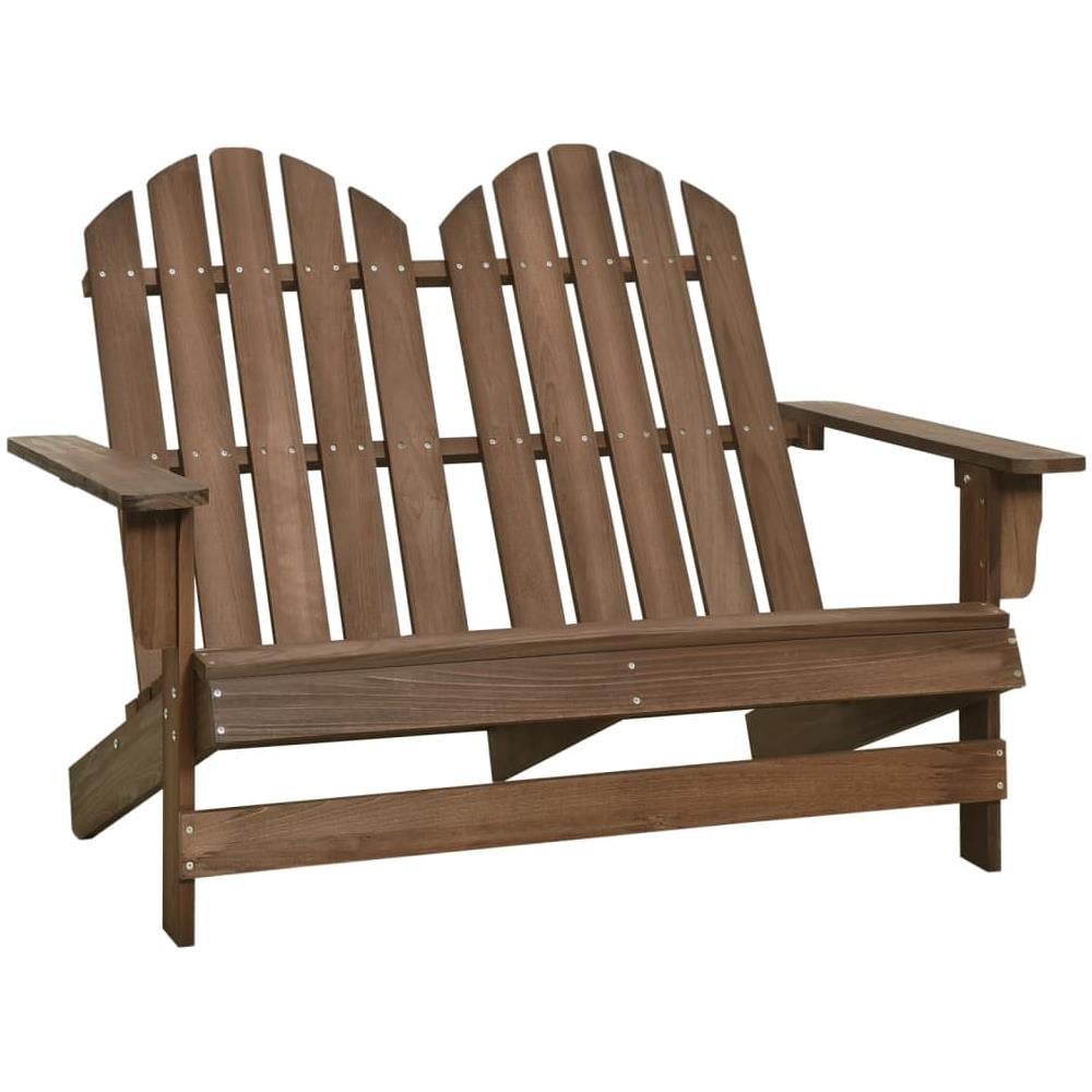 Sedia da Giardino Adirondack a 2 Posti Legno di Abete Marrone - Foto 1