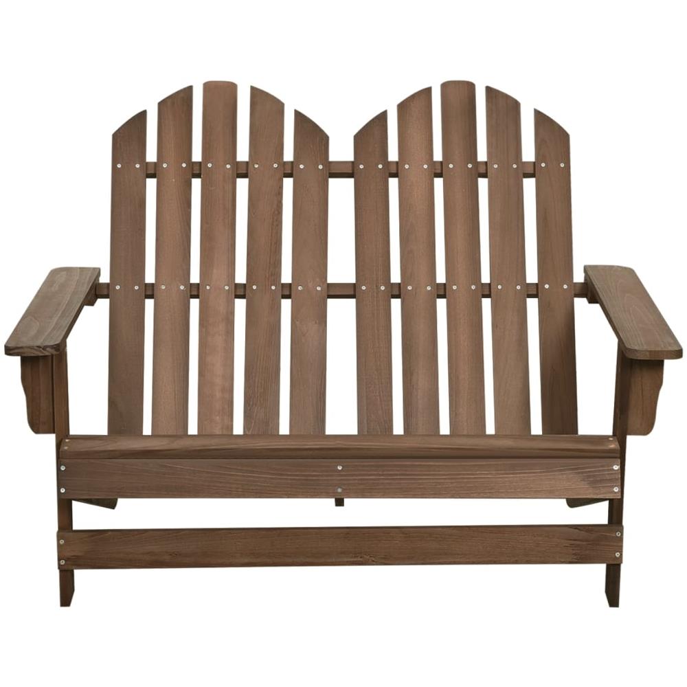 Sedia da Giardino Adirondack a 2 Posti Legno di Abete Marrone - Foto 2