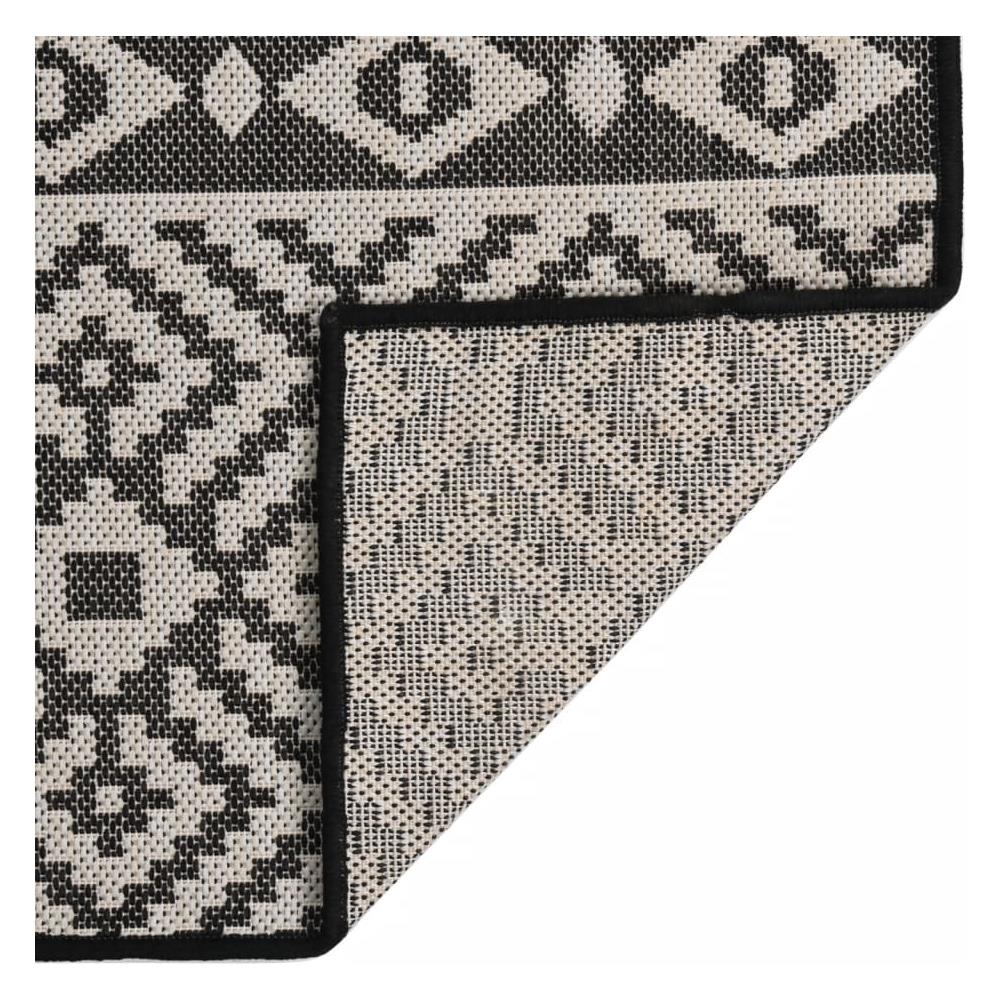 Tappeto Da Esterni A Tessitura Piatta 100x200 Cm Strisce Nere - Foto 2