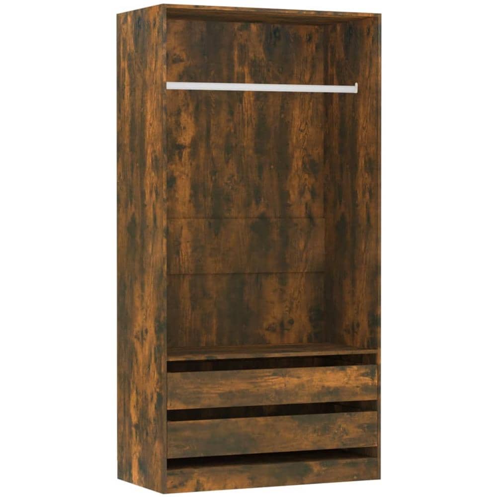 Armadio Rovere Fumo 100x50x200 Cm In Legno Multistrato - Foto 2