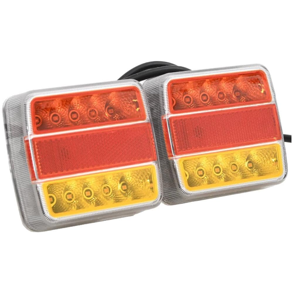 Luci Rimorchio 2 Pz Rosso 10,5x7,5x10 Cm 12v Lampadina Led - Foto 2