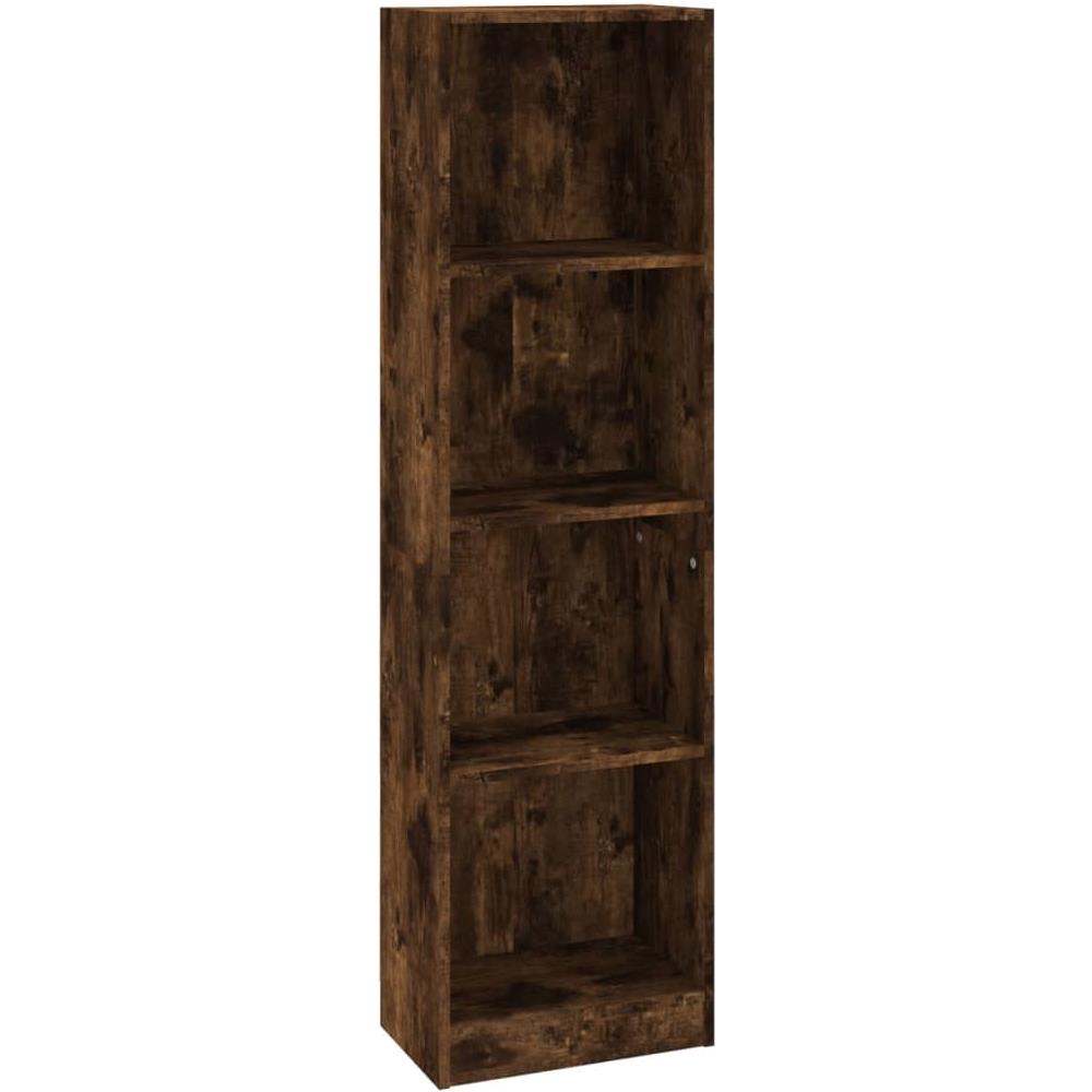 Libreria A 4 Ripiani Rovere Fumo 40x24x143 Cm Legno Multistrato - Foto 2