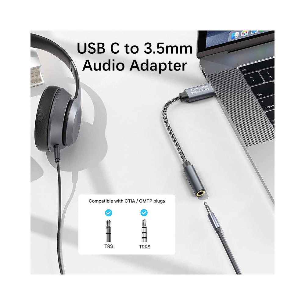 Adattatore Dac Cavo Adattatore Audio Da Usb-c A 3,5 Mm Da 32 Bit / 384 Khz Grey - Foto 2