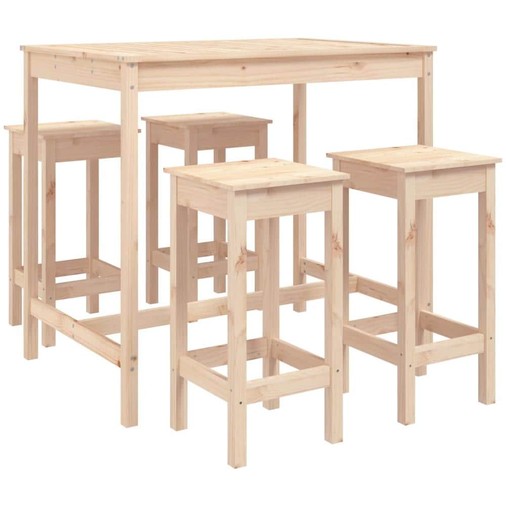 Set Bar Da Giardino 5 Pz In Legno Massello Di Pino - Foto 2