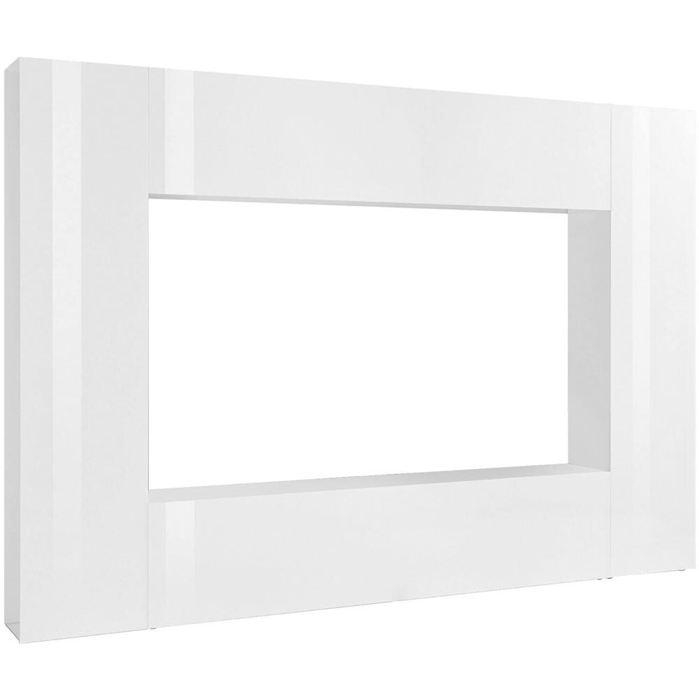 Parete Attrezzata Luigi, Set Salotto Porta Tv A 4 Ante, Mobile Soggiorno Multiuso, 100% Made In Italy, Cm 260x30h180, Bianco Lucido - Foto 2