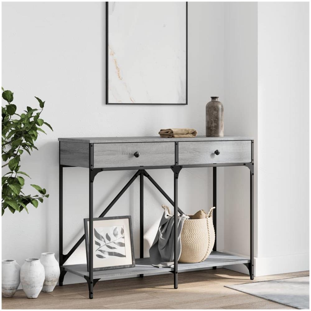 Tavolo Consolle Grigio Sonoma 100x39x78,5 Cm Legno Multistrato - Foto 1