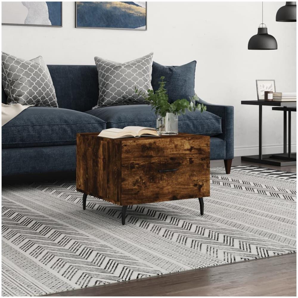 Tavolino Da Salotto Rovere Fumo 50x50x40 Cm Legno Multistrato - Foto 1