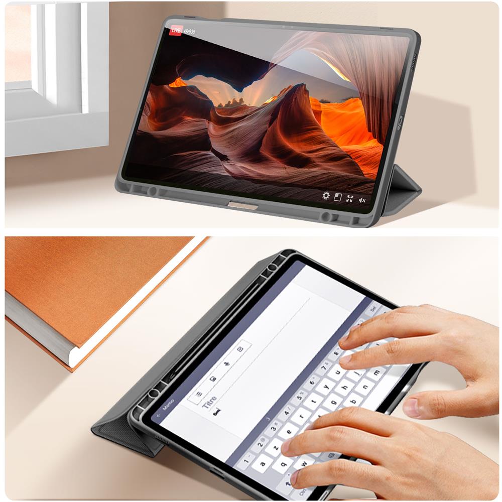 Custodia Per Samsung Tab S9 Fe Plus Funzione Supporto Digitazione Toby, Nero - Foto 5
