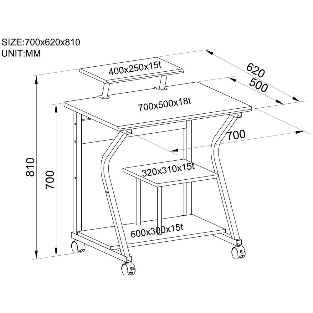 ICA-TB 218 - Scrivania per Computer Compact - Foto 2