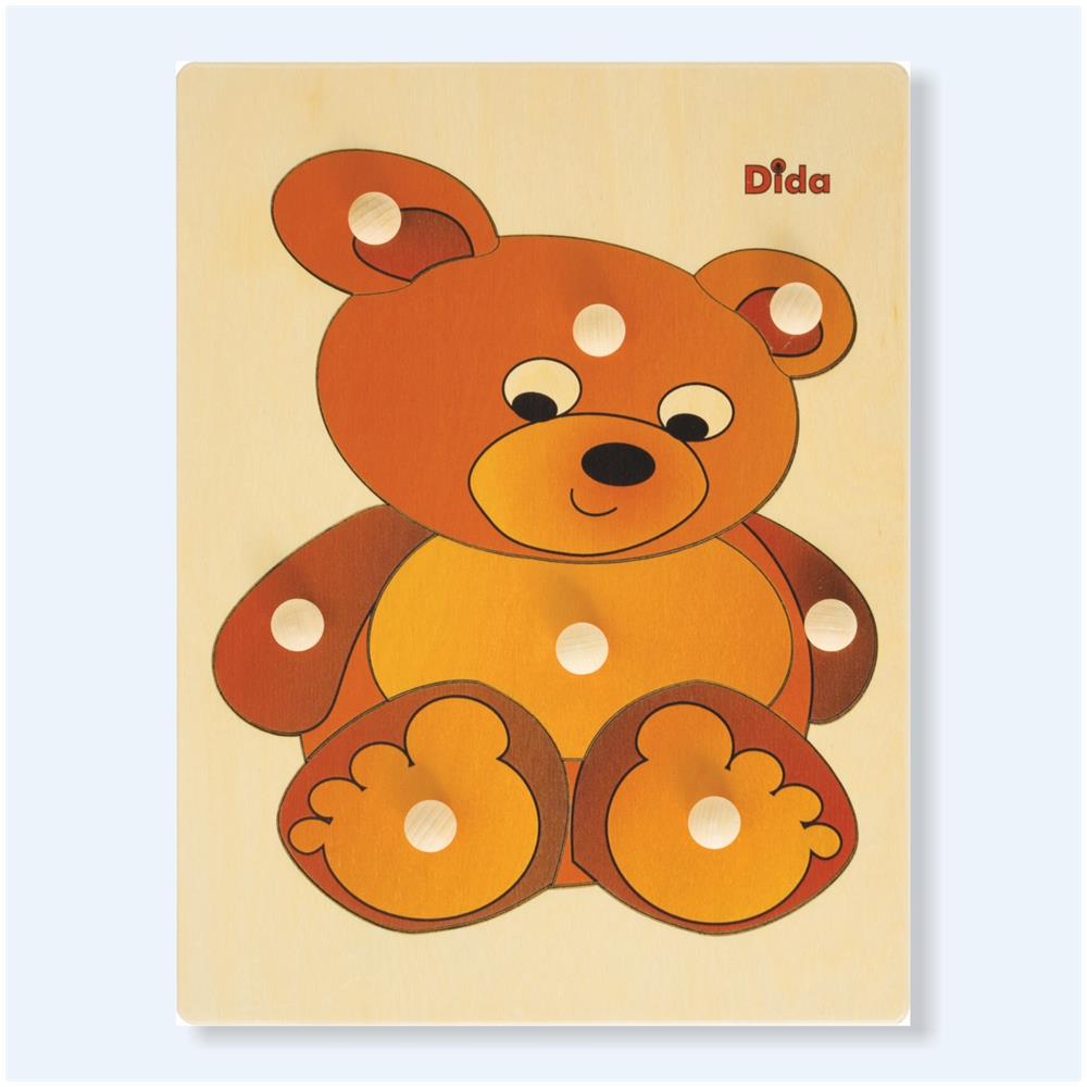 DIDA - Puzzle Orsetto. Puzzle In Legno Per Bambini, Tessere Ad 