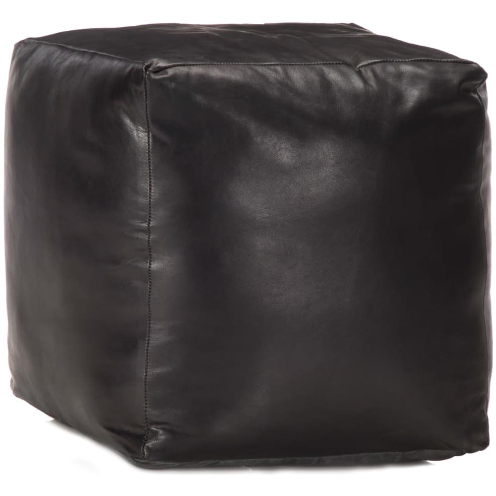 Pouf Nero 40x40x40 Cm In Vera Pelle Di Capra - Foto 1