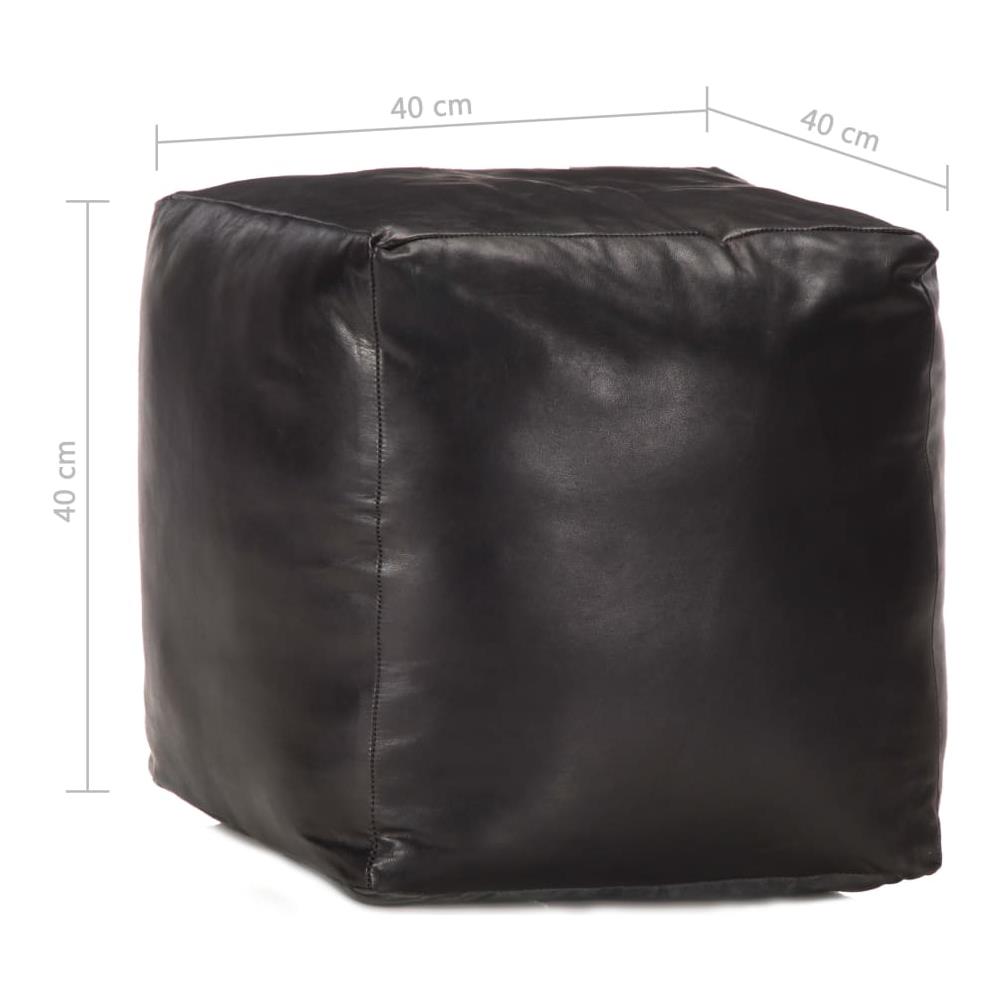 Pouf Nero 40x40x40 Cm In Vera Pelle Di Capra - Foto 4