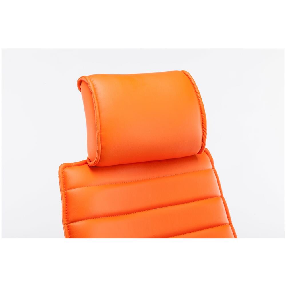 Poltrona da Ufficio Rako con Poggiatesta in Similpelle E Metallo I Poltrona Direzionale Regolabile 46-57CM I Sedia Imbottita con Braccioli E Ruote Arancione - Foto 5