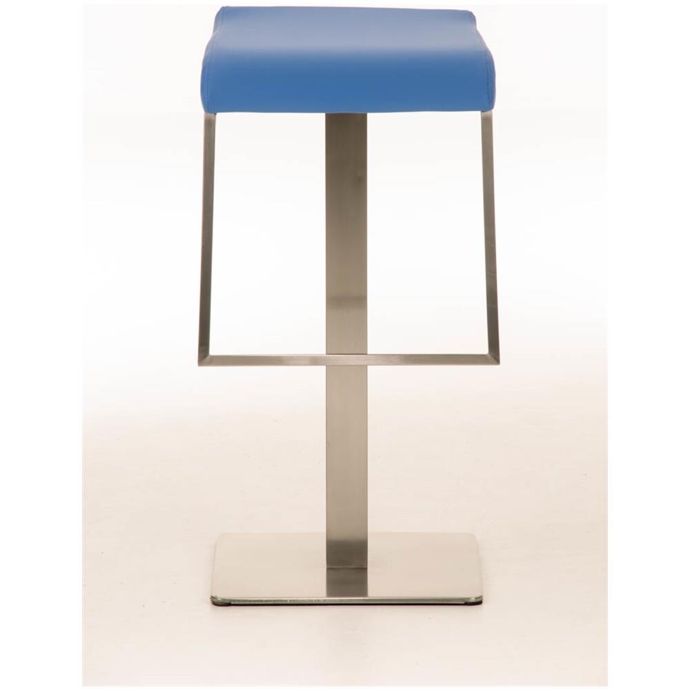 Sgabello Bar Lameng In Similpelle E Accio Inox I Sgabello Bancone Design Con Poggiapiedi, H Seduta 78 CM I Sgabello Cucina Imbottito Blu - Foto 2