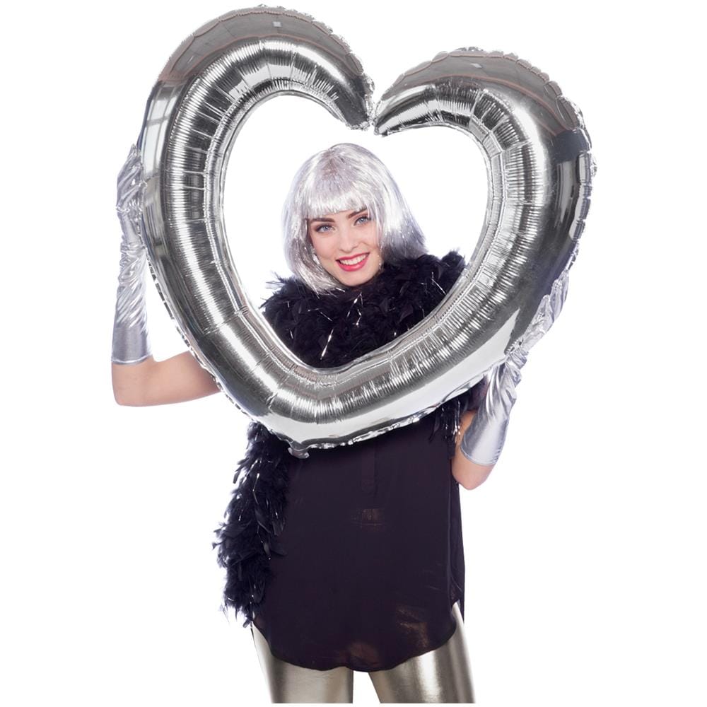Folat Bv - Palloncino Alluminio Cornice A Forma Di Cuore Argento - Foto 1