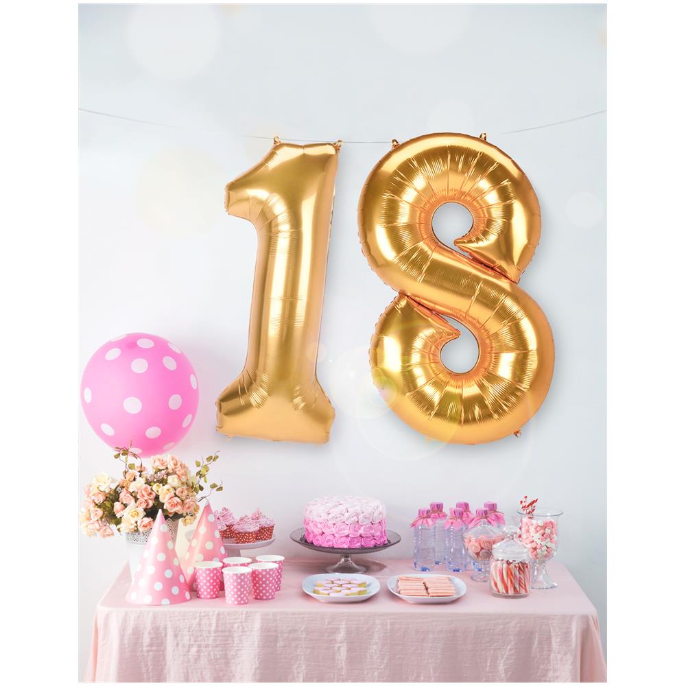 Amscan - Palloncino Alluminio Numero Color Oro 134 Cm - Foto 2